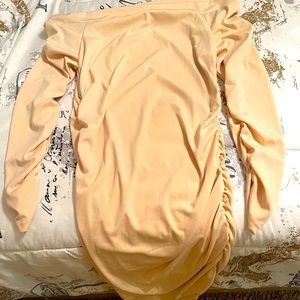 Beige Off the shoulder Dress